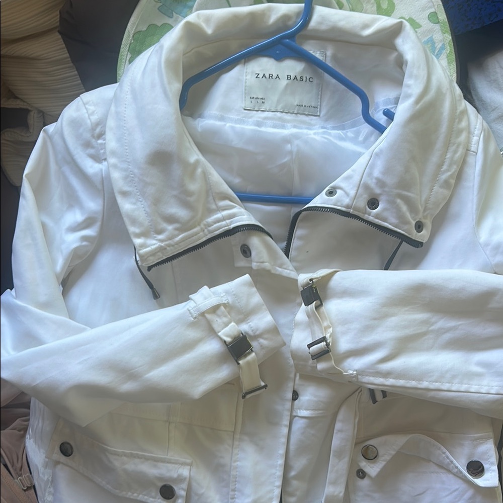 Zara White Utility Jacket